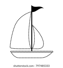 sailboat summer isolated icon
