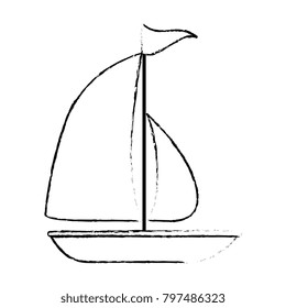 sailboat summer isolated icon