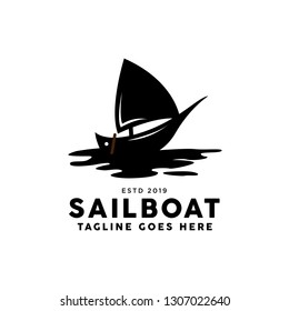 Sailboat With Sunset Logo Design Inspiration
