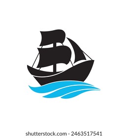 Sailboat symbol logo icon design vector illustration