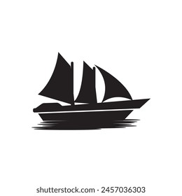 Icono del logotipo del símbolo del velero, diseño de la Ilustración vectorial