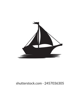 Segelboot-Symbol-Logo-Symbol, Vektorillustration-Design