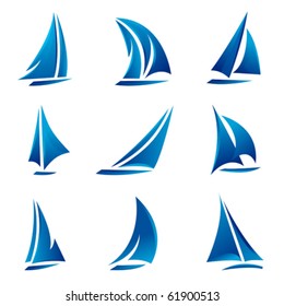 sailboat symbol set