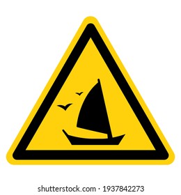 Sailboat Symbol Sign,Vector Illustration, Isolate On White Background Label. EPS10