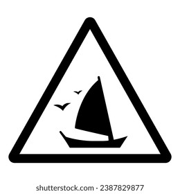 Sailboat Symbol Sign,Vector Illustration, Isolate On White Background Label. EPS10