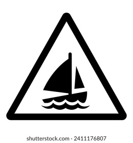 Sailboat Symbol Sign,Vector Illustration, Isolate On White Background Label. EPS10