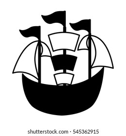 sailboat toy isolated icon vector illustration design