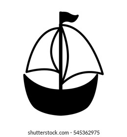 sailboat toy isolated icon vector illustration design