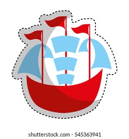 sailboat toy isolated icon vector illustration design