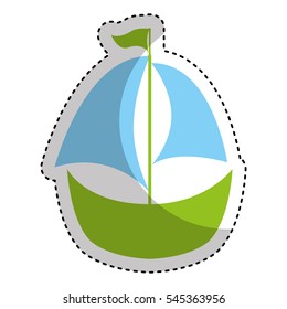 sailboat toy isolated icon vector illustration design