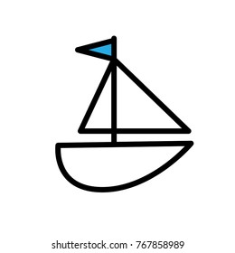 sailboat toy vector icon