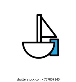 sailboat toy vector icon