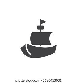 Sailboat toy vector icon. filled flat sign for mobile concept and web design. Floating toy boat glyph icon. Symbol, logo illustration. Vector graphics