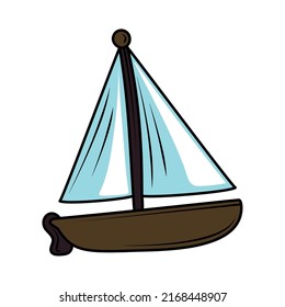 sailboat transport hand drawn icon