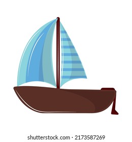 sailboat transport icon isolated flat