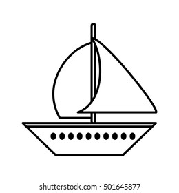 sailboat transport isolated icon vector illustration design