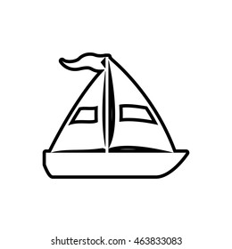 sailboat transportation delivery travel icon. Isolated and flat illustration. Vector graphic