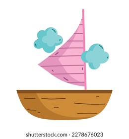 sailboat travel icon isolated design