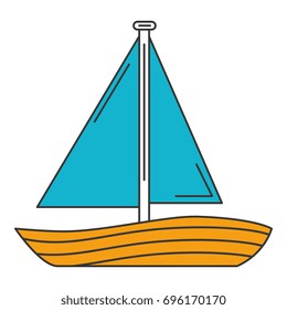 sailboat travel isolated icon