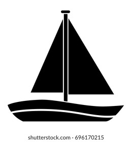 sailboat travel isolated icon