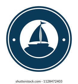 sailboat travel seal stamp