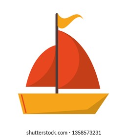 Sailboat travel symbol isolated