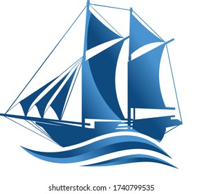sailboat vector design sign template