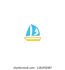 Sailboat vector flat icon