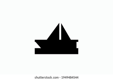 Sailboat vector flat icon. Isolated sailboat emoji illustration