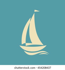  Sailboat vector icon 