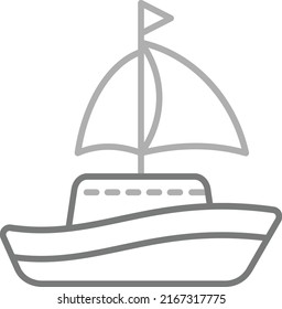 Sailboat vector icon. Can be used for printing, mobile and web applications.