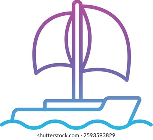Sailboat vector icon. Can be used for printing, mobile and web applications.