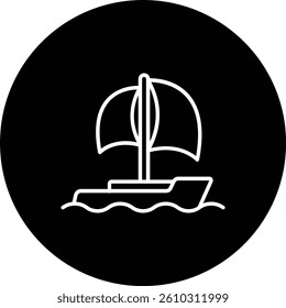 Sailboat vector icon. Can be used for printing, mobile and web applications.