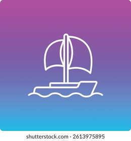Sailboat vector icon. Can be used for printing, mobile and web applications.