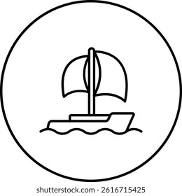 Sailboat vector icon. Can be used for printing, mobile and web applications.