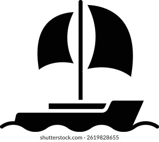 Sailboat vector icon. Can be used for printing, mobile and web applications.