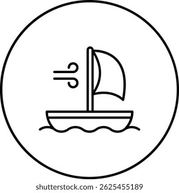 Sailboat vector icon. Can be used for printing, mobile and web applications.