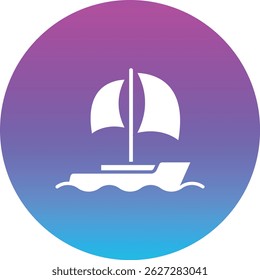 Sailboat vector icon. Can be used for printing, mobile and web applications.