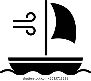 Sailboat vector icon. Can be used for printing, mobile and web applications.