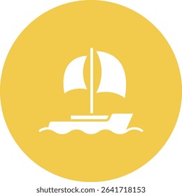 Sailboat vector icon. Can be used for printing, mobile and web applications.