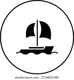 Icono de Vector de velero. Se puede utilizar para aplicaciones de impresión, móviles y de Web.