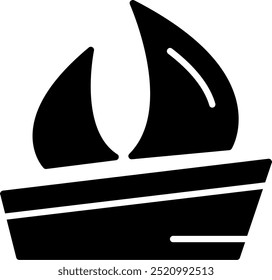 Sailboat Vector Icon Design Symbol