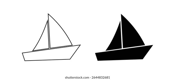 Sailboat vector icon. Hawaii sea boat vector icon. Water transportation icon. Boat symbol.
