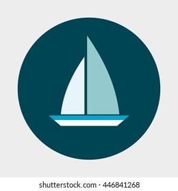 Sailboat vector icon illustration.