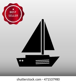 Sailboat Vector Icon Illustration