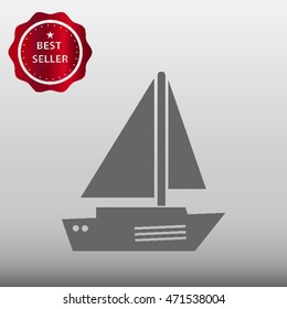 Sailboat Vector Icon Illustration
