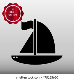 Sailboat Vector Icon Illustration