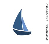 Sailboat vector icon isolated on white background.