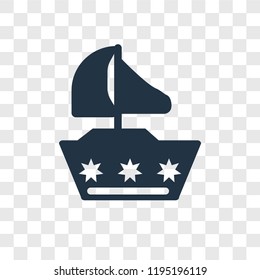 Sailboat vector icon isolated on transparent background, Sailboat transparency logo concept