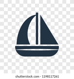Sailboat vector icon isolated on transparent background, Sailboat transparency logo concept